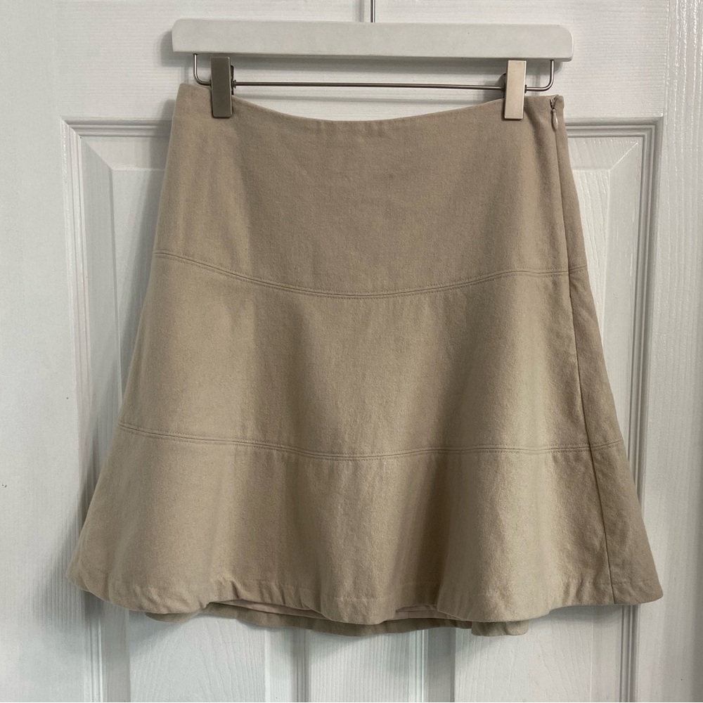 Boden Wool A-Line Skirt Short Beige Size 4